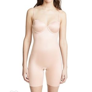 SPANX SUIT Your FANCY Strapless CUPPED Mid THIGH Bodysuit NUDE NWT